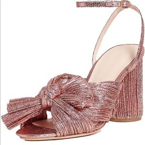 Pink Camellia Bow High Heel Sandals
